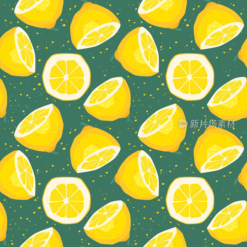 柠檬和柠檬水无缝，无尽的模式向量eps 10插图